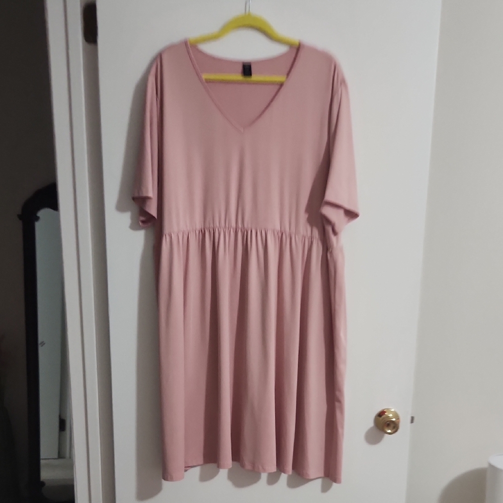 SHEIN Soft Pink Midi Dress